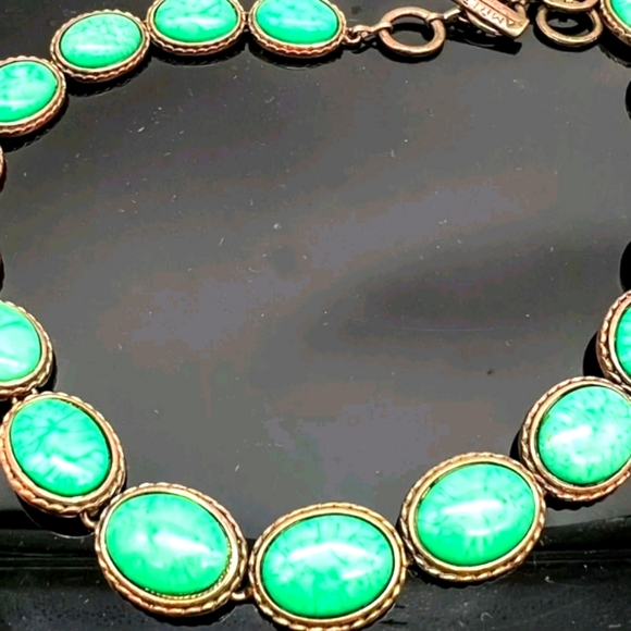 AMRITA SINGH Faux Green Turquoise Copper Chain Link Necklace - Picture 2 of 7